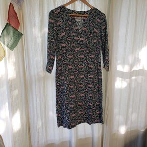 Fox and Bunny print Boden Dress